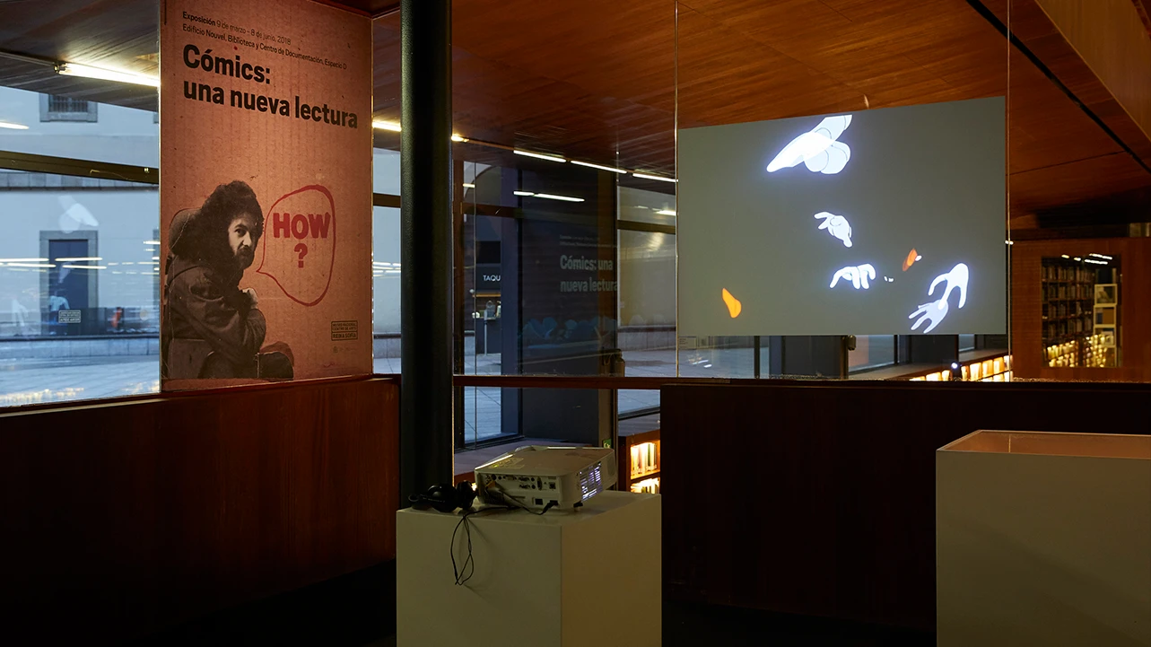 Vista de la exposición Cómics: una nueva lectura. Museo Nacional Centro de Arte Reina Sofía, 2018