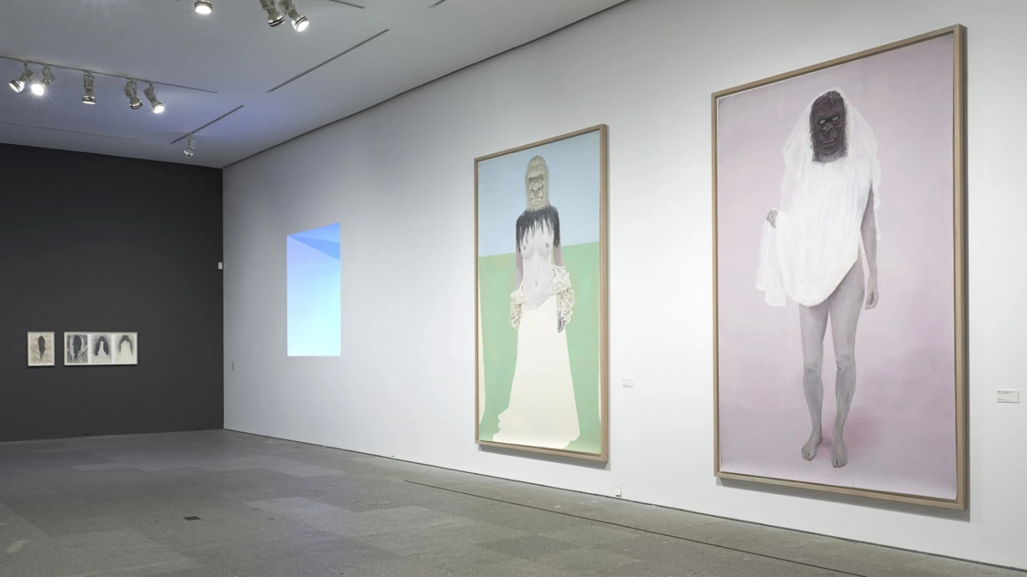 Vista de sala de la exposición. Elly Strik. Fantasmas, novias y otros compañeros, 2014