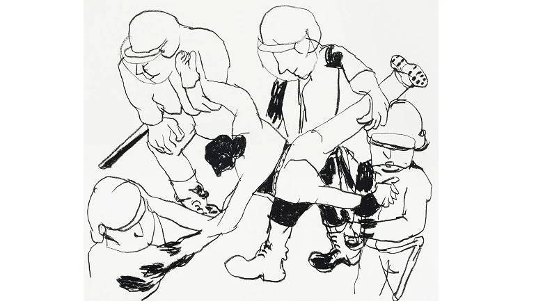 Anne-Marie Schneider. Sin título, 1996-1997. Carboncillo sobre papel. Fonds régional d'Art contemporain Provence-Alpes-Côte d'Azur. Inv: 2005.512