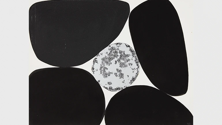 Anna-Eva Bergman, Nº 76-1970 Pierre de Castille 6, 1970. Tinta china y hoja de metal sobre papel. Fondation Hartung-Bergman, Antibes © Anna-Eva Bergman, VEGAP, Madrid, 2020