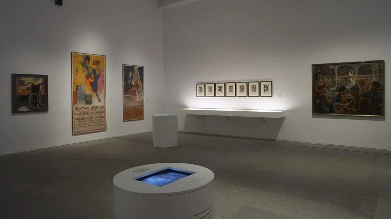 Vista de sala de la exposición. La noche española. Flamenco, vanguardia y cultura popular 1865-1936, 2007