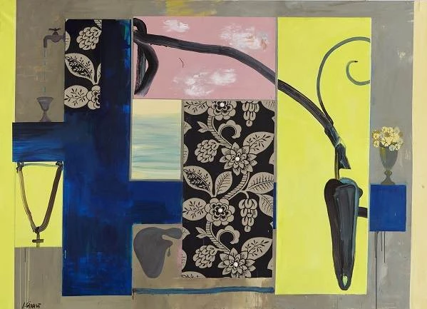 Juan Giralt. Zumo de limón, 2006. Acrílico y collage sobre lienzo. Colección particular. Imagen: Juan Giralt Ortiz, VEGAP, Madrid, 2015