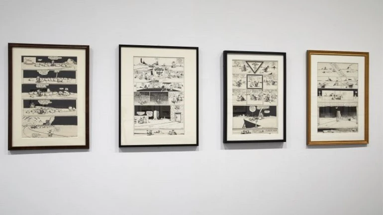 Vista de sala de la exposición George Herriman. Krazy Kat es Krazy Kat es Krazy Kat