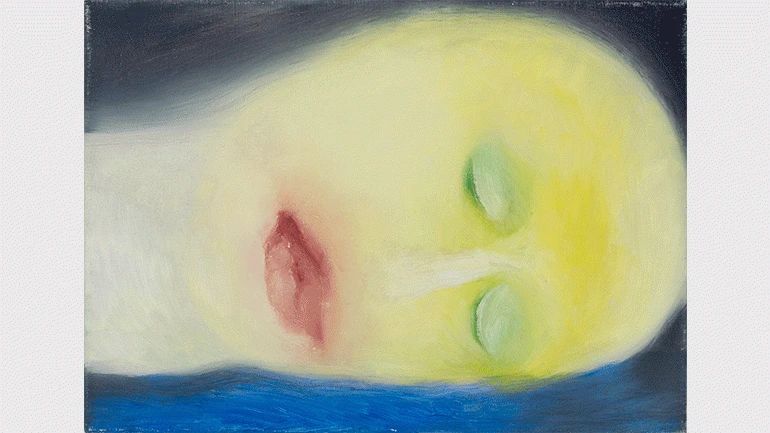 Miriam Cahn, schlafen, Installation, variable dimensions. Detail: oil on canvas No. 3 of 13. Gallery Meyer Riegger Karlsruhe and Gallery Jocelyn Wolff. Photo: Francois Doury © Miriam Cahn