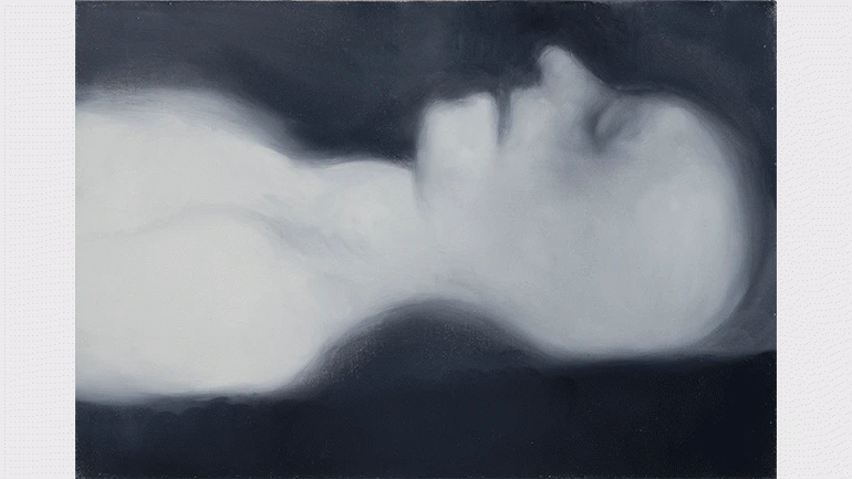 Miriam Cahn, schlafen, Installation, variable dimensions. Detail: oil on canvas No. 4 of 13. Gallery Meyer Riegger Karlsruhe and Gallery Jocelyn Wolff. Photo: Francois Doury © Miriam Cahn