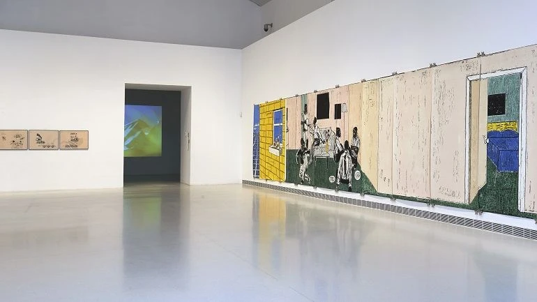 Vista de sala de la exposición Kerry James Marshall: pintura y otras cosas, 2014