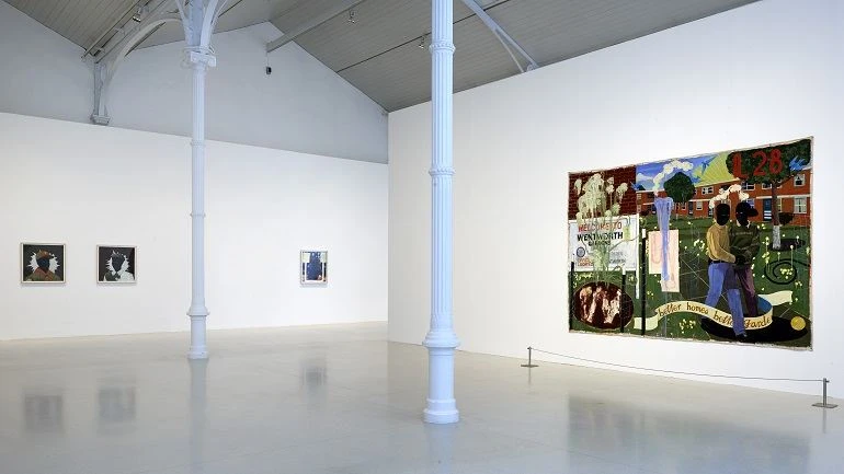 Vista de sala de la exposición Kerry James Marshall: pintura y otras cosas, 2014