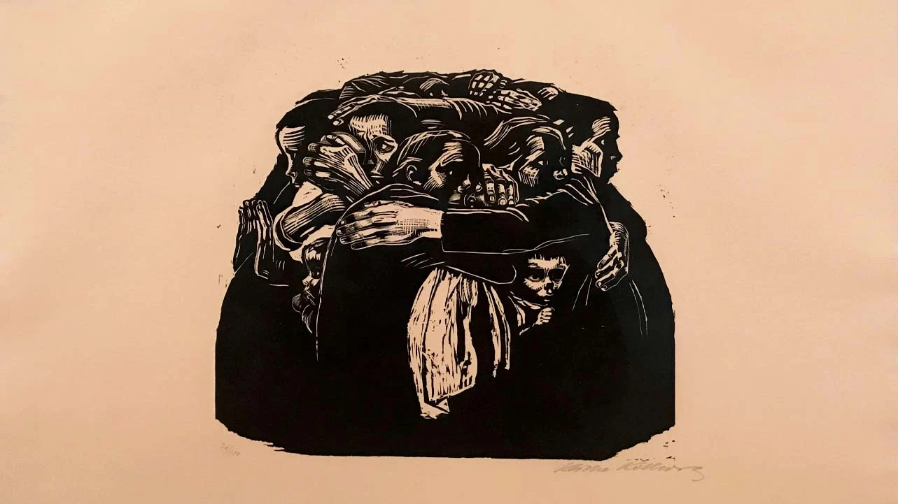 Käthe Kollwitz, Die Mütter [Las madres], 1922-1923. Xilografía. De la serie Kireg [Guerra]. Colección particular, Colonia, Alemania