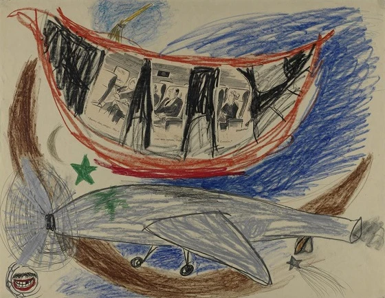 Lee Lozano. No title, ca. 1961-62. Graphite and crayon on paper. Pinault Collection