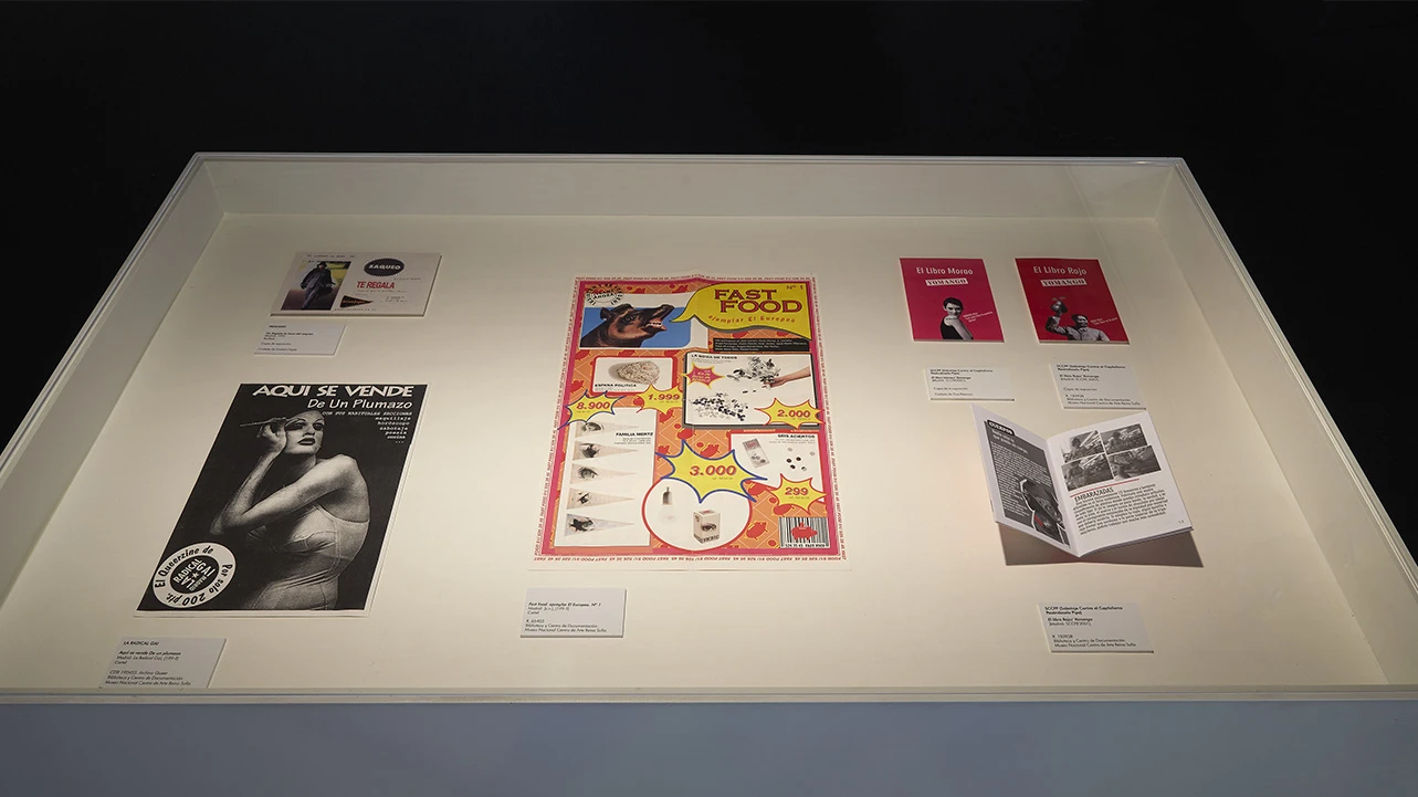 Vista de la muestra documental Resistencias lúdico-políticas en el Madrid de los 90,  2022