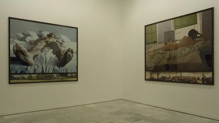 Vista de sala de la exposición. Sam Taylor-Wood. Soliloquy / Noli me tangere, 2000