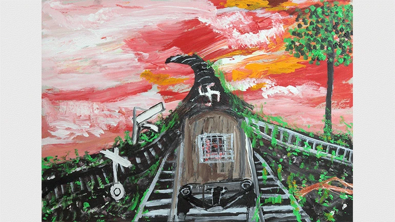 Ceija Stojka. Sin título, s. f. Acrílico sobre cartón, 50 x 70 cm. Colección Hojda y Nuna Stojka, Ceija Stojka International Fund, Viena. © Ceija Stojka, VEGAP, Madrid, 2019. Fotografía: © Matthias Reichelt