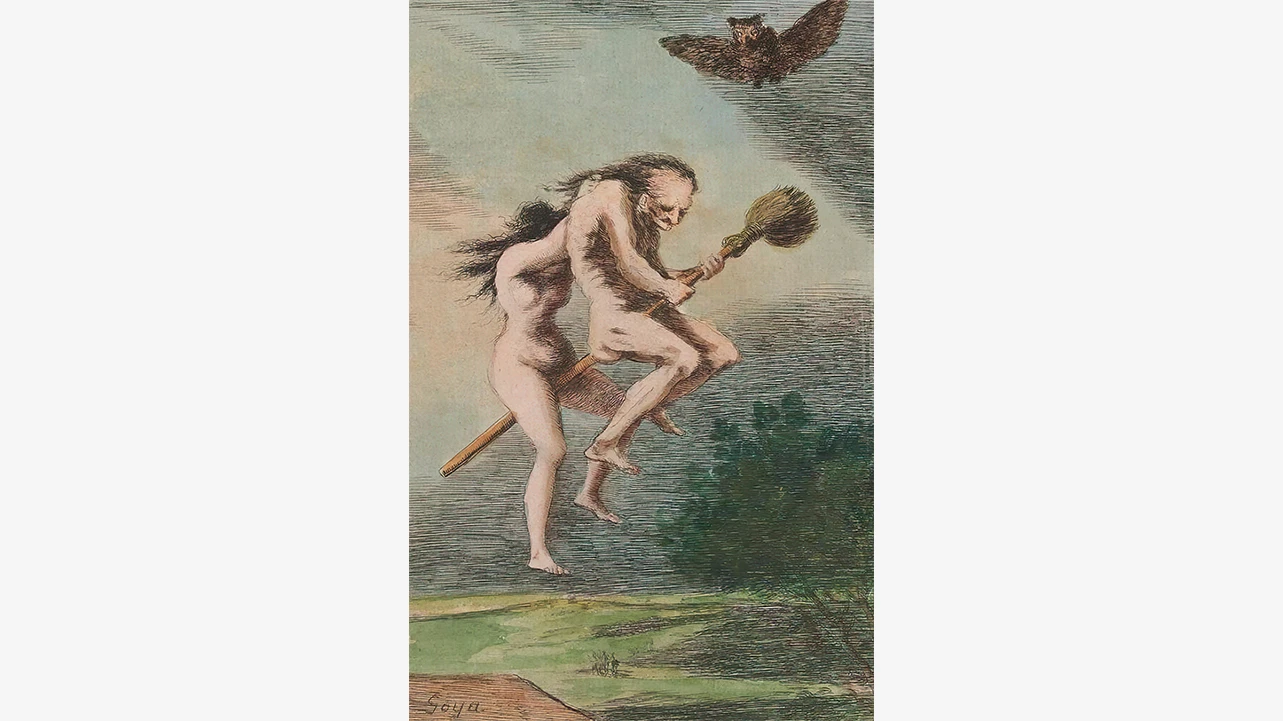 Francisco de Goya, <em>Linda maestra!</em> (detalle), de la serie <em>Caprichos</em>, 1797-1799. Intervención de La Veronal