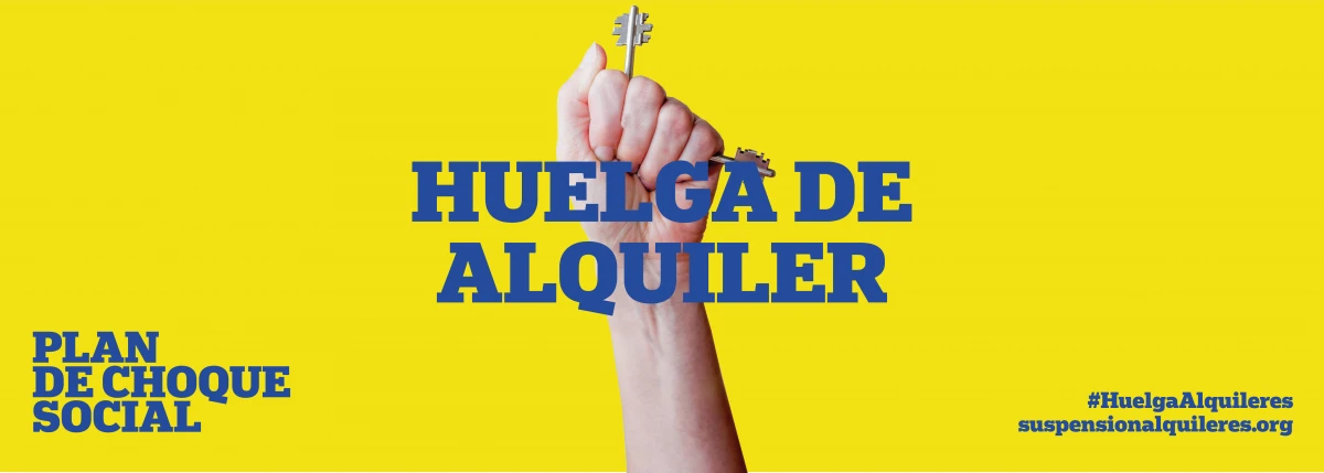 Imagen gráfica de la campaña #HuelgaAlquileres, 2020