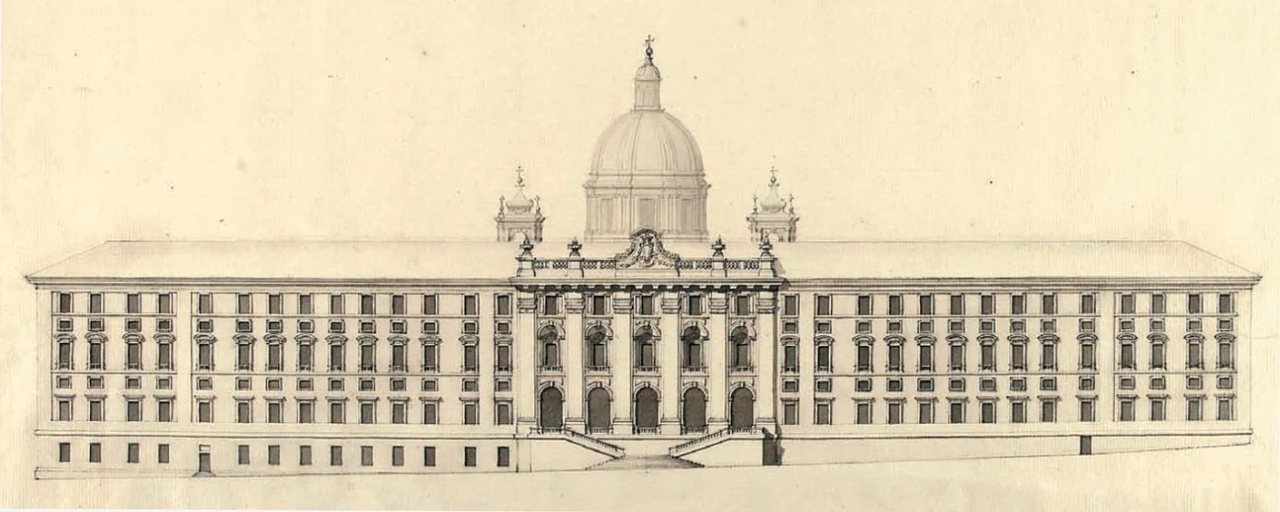 Francesco Sabatini, main façade of the Hospital General on Calle Atocha