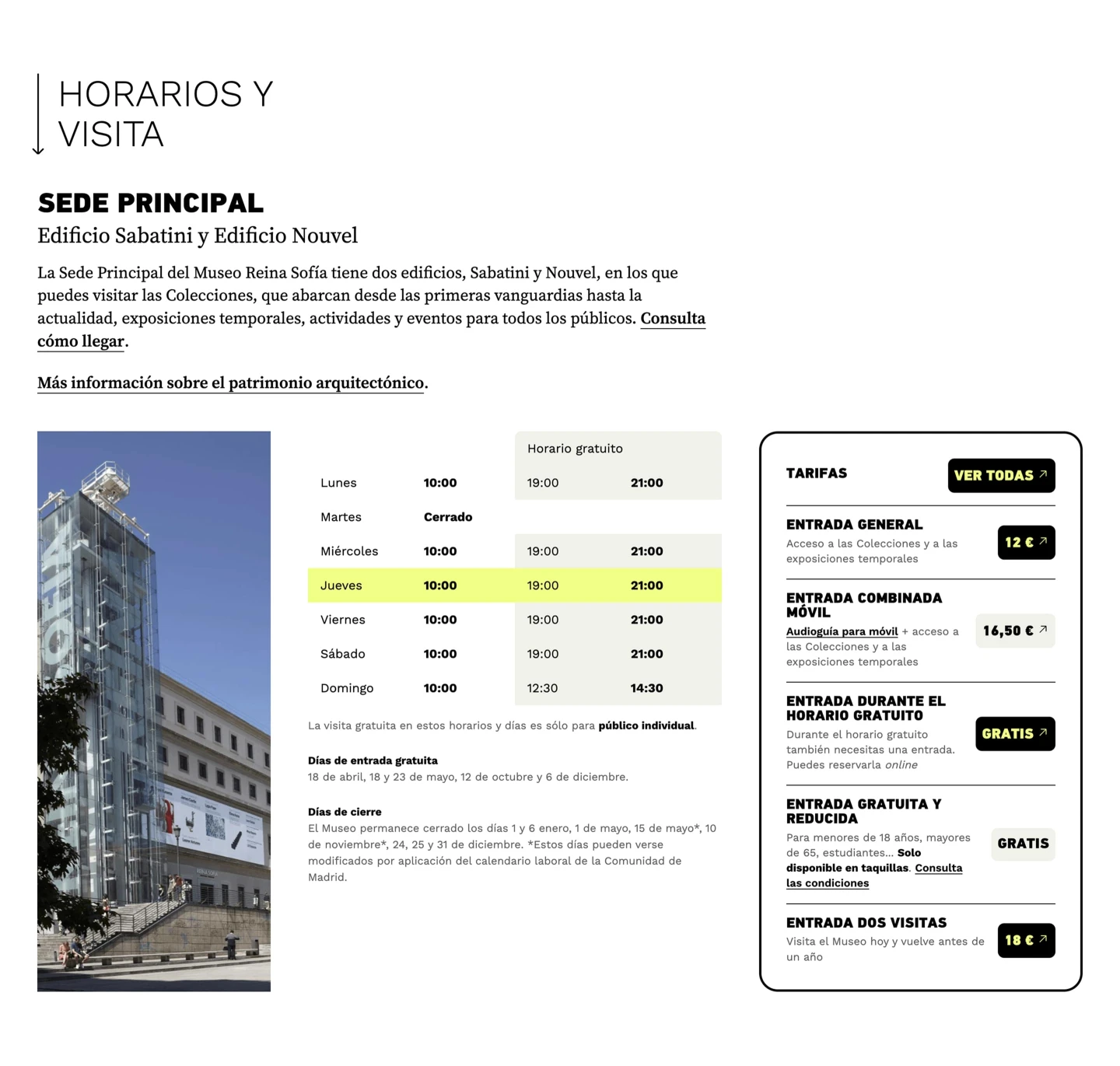 Nueva Web - Exposiciones-Actividades-Horarios-visita
