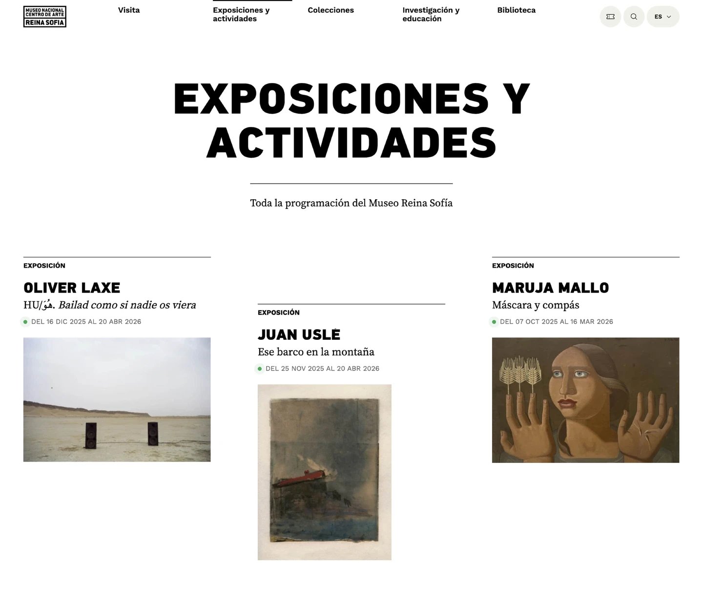 Nueva Web - Exposiciones-Actividades-Programación
