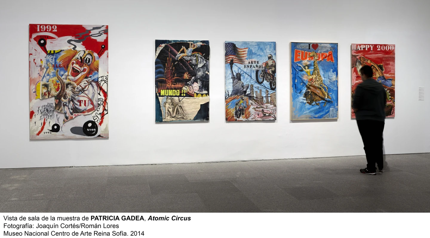 Vista de sala de la exposición de Patricia Gadea, Atomic-Circus