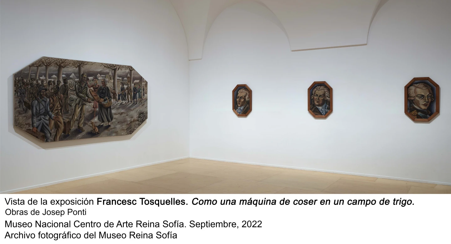 Vista de sala  de la exposición Francesc Tosquelles. Como una máquina de coser en un campo de trigo. 