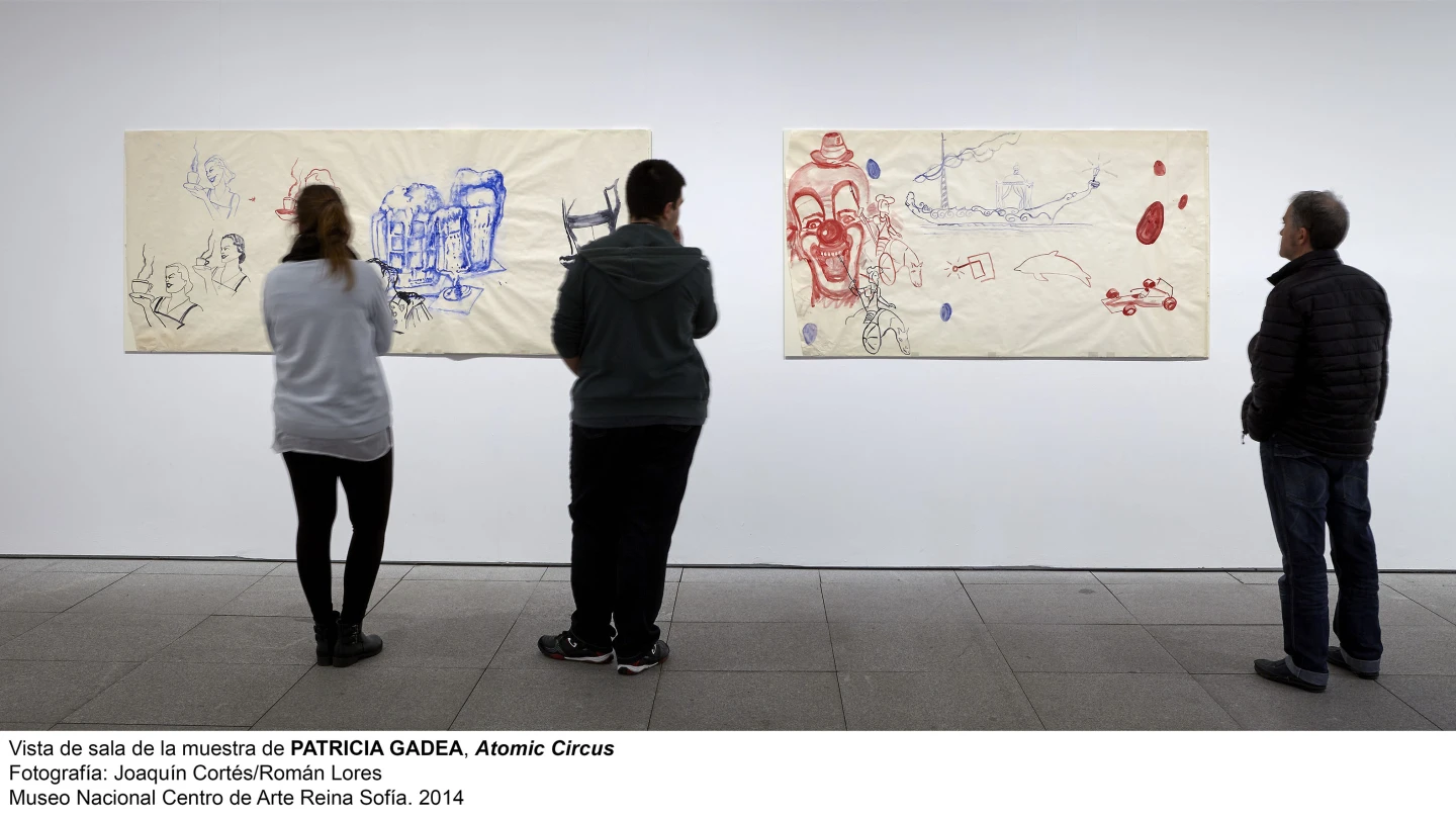 Vista de sala de la exposición de Patricia Gadea, Atomic-Circus