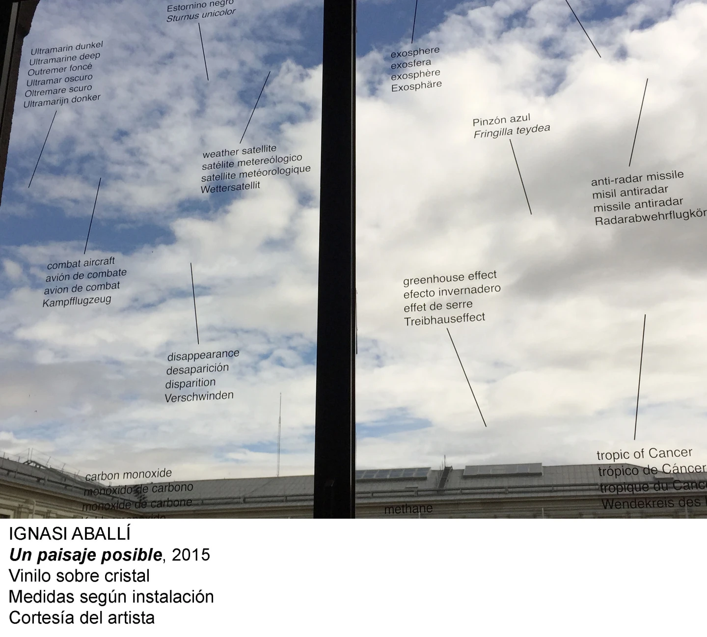 Vista de la exposicion sin principio / sin final. Ignasi Aballí, 2015