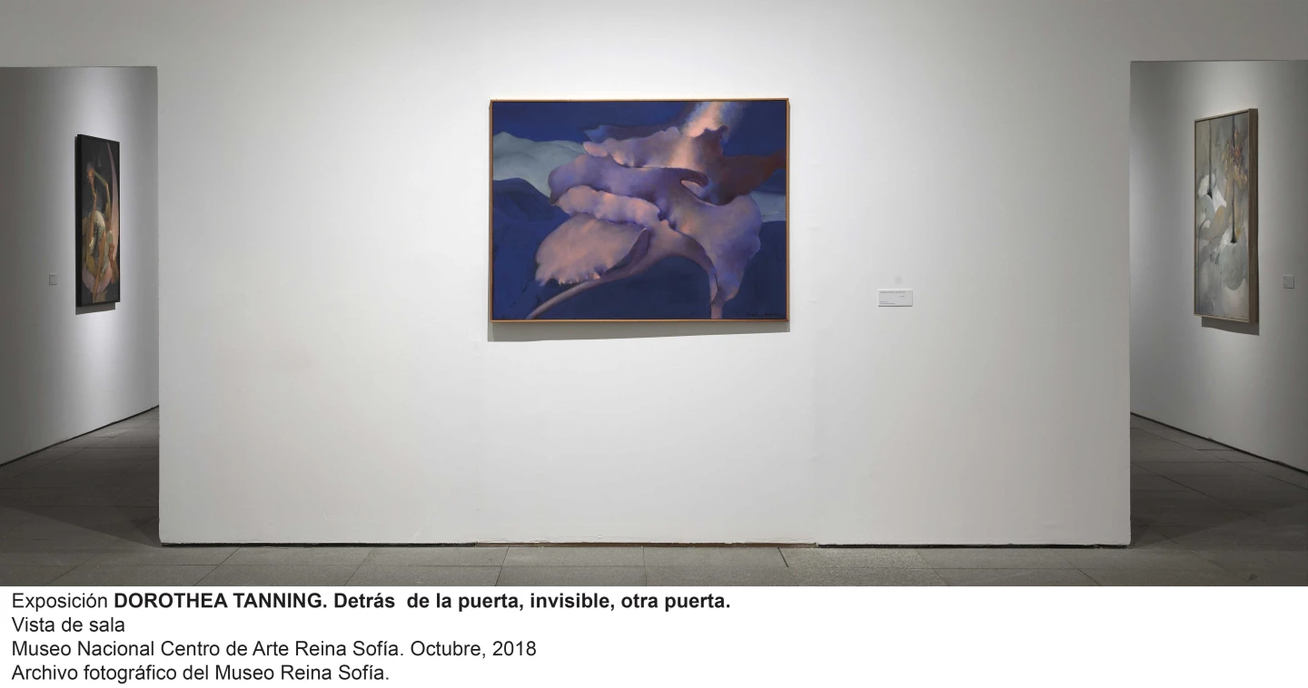 Vista de sala de la exposición Dorothea Tanning. Detrás de la puerta, invisible, otra puerta