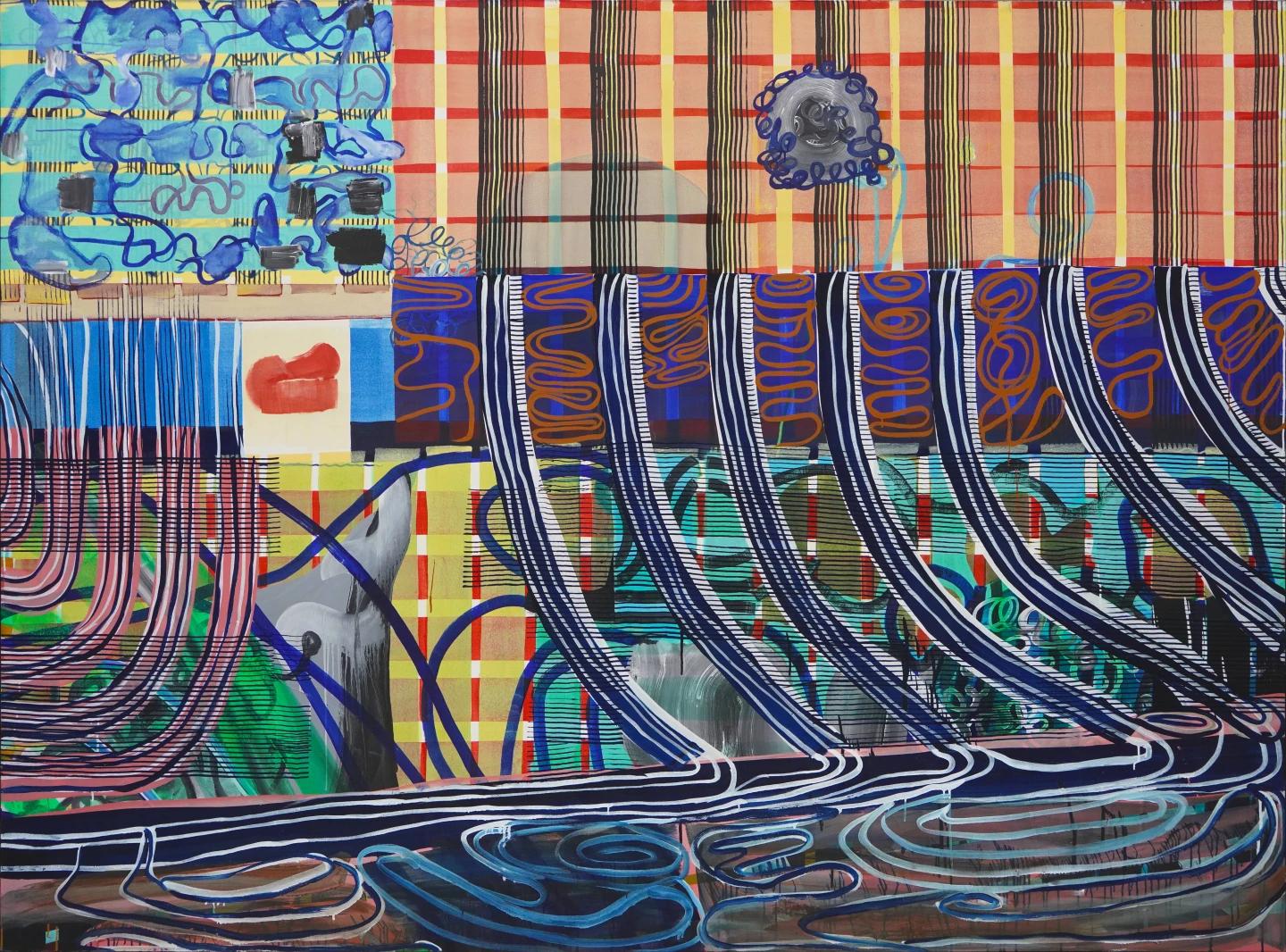JUAN USLÉ. The Little human element. 1998-1999. Vinílico, dispersión y pigmento seco sobre lienzo. 203 × 275 cm. Colección Uslé-Civera. © Juan Uslé, VEGAP, Madrid, 2025 