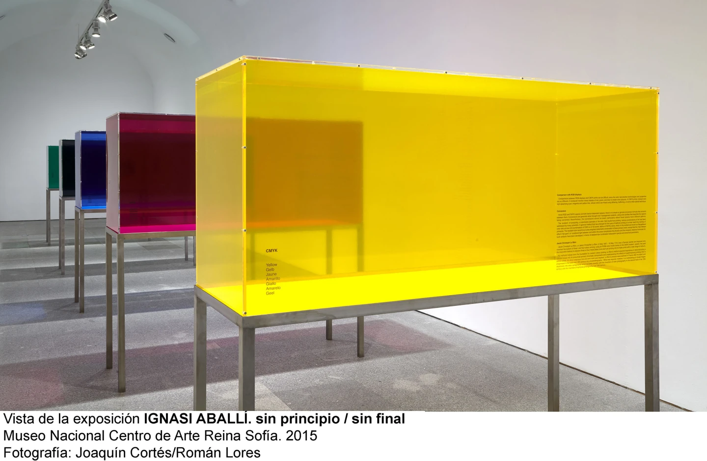 Vista de la exposicion sin principio / sin final. Ignasi Aballí, 2015