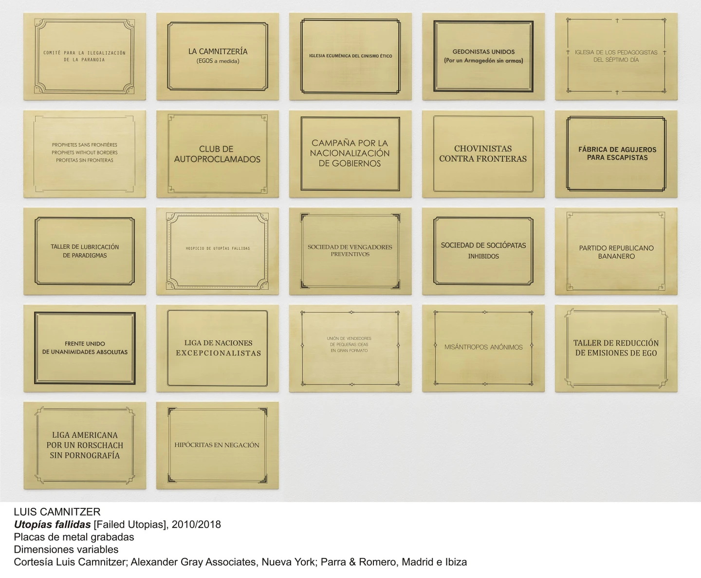 Luis Camnitzer. Hospicio de utopías fallidas