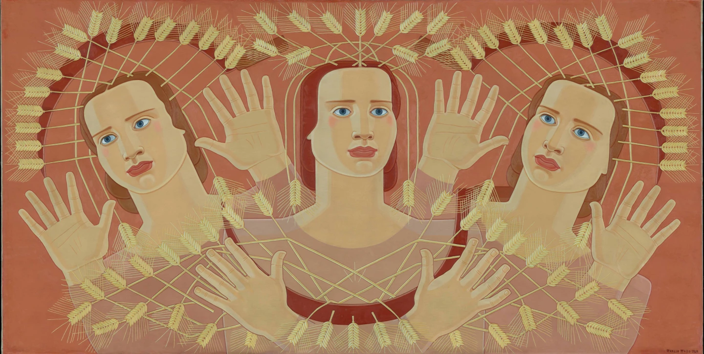Maruja Mallo, Canto de las espigas, 1939 (Fecha de 1929 inscrita en el lienzo modificada por la artista)