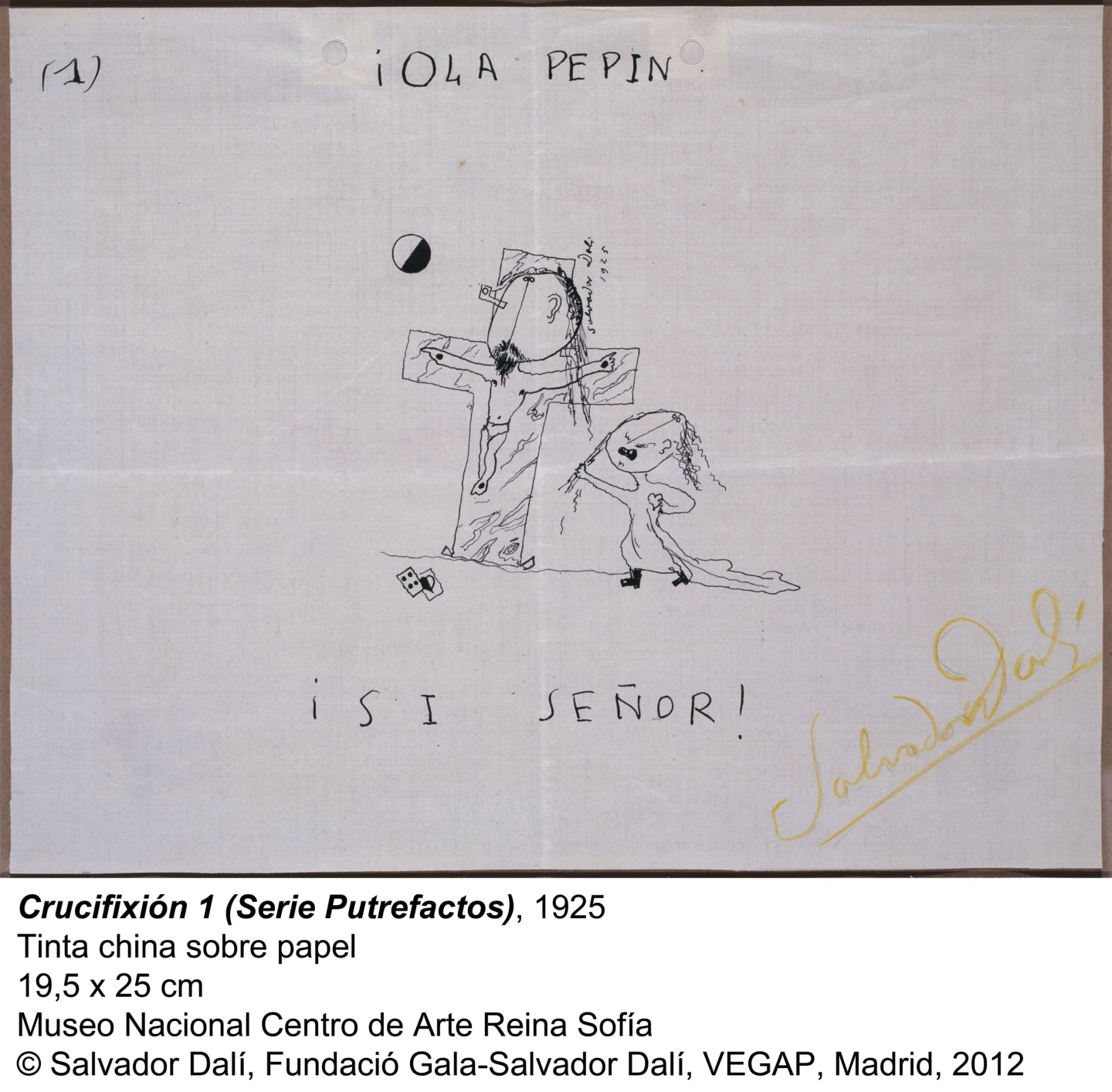 Dalí, Crucifixión 1 (Serie Putrefactos), 1925 © Salvador Dalí, Fundació Gala-Salvador Dalí, VEGAP, Madrid, 2013