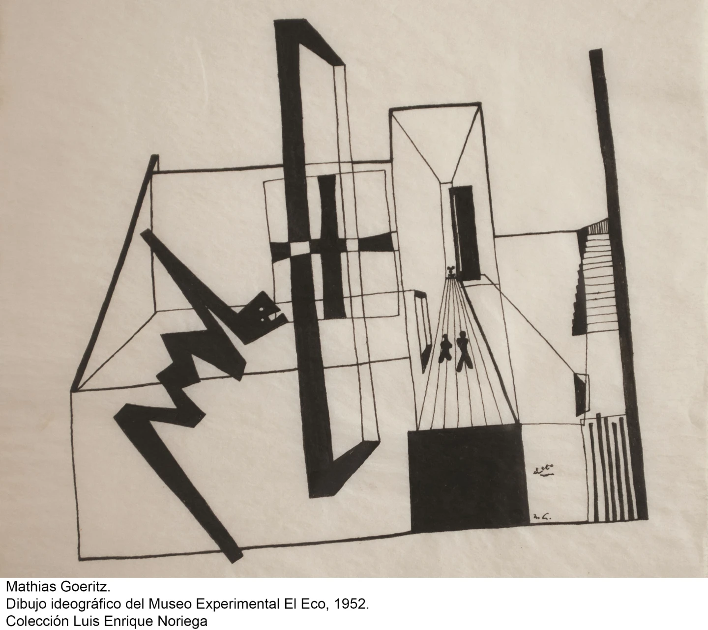 Mathias Goeritz Dibujo ideográfico. Colección Luís Enrique Noriega, 1952.