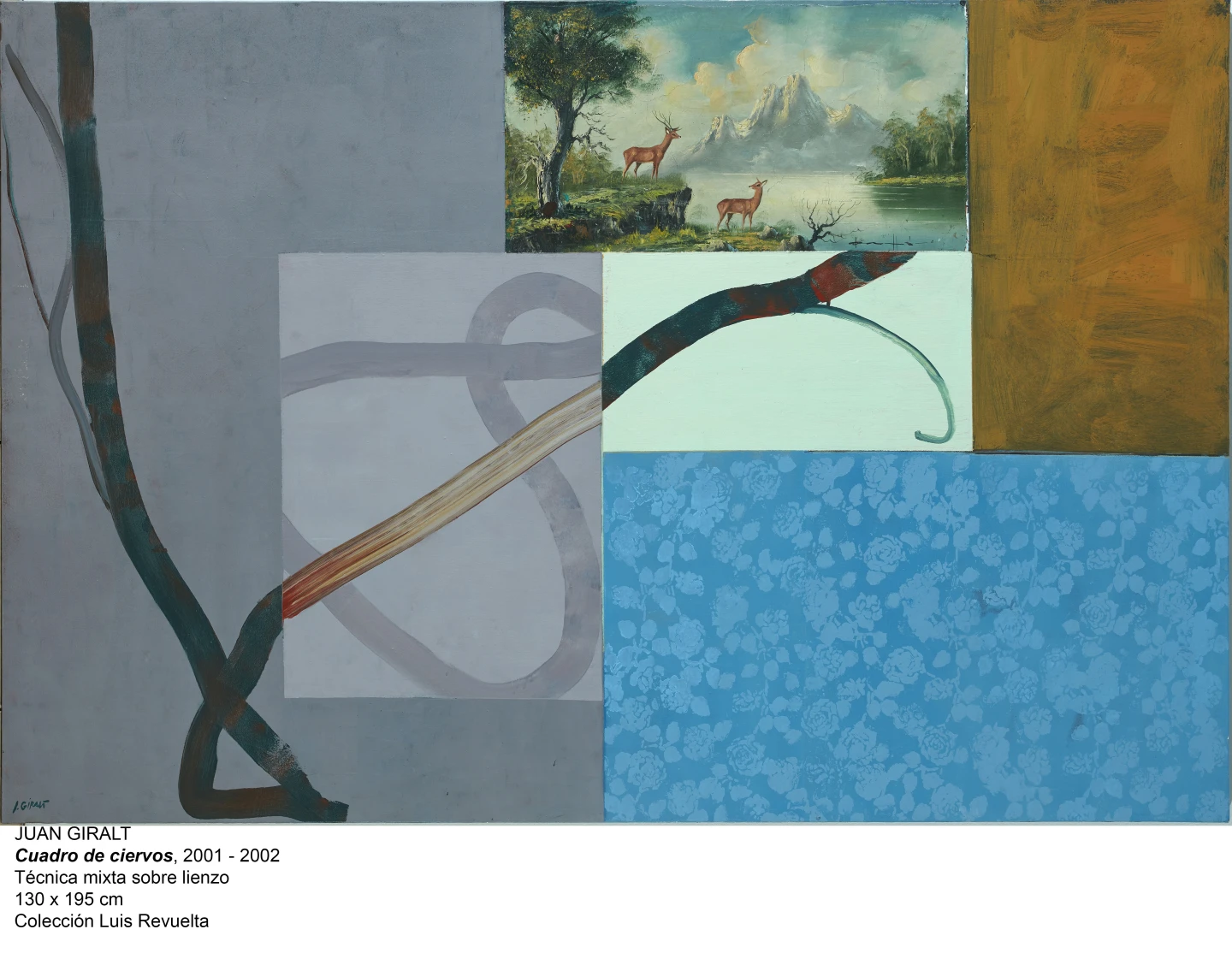 Juan Giralt. Cuadro de ciervos. Técnica mixta sobre lienzo, 2001-2002