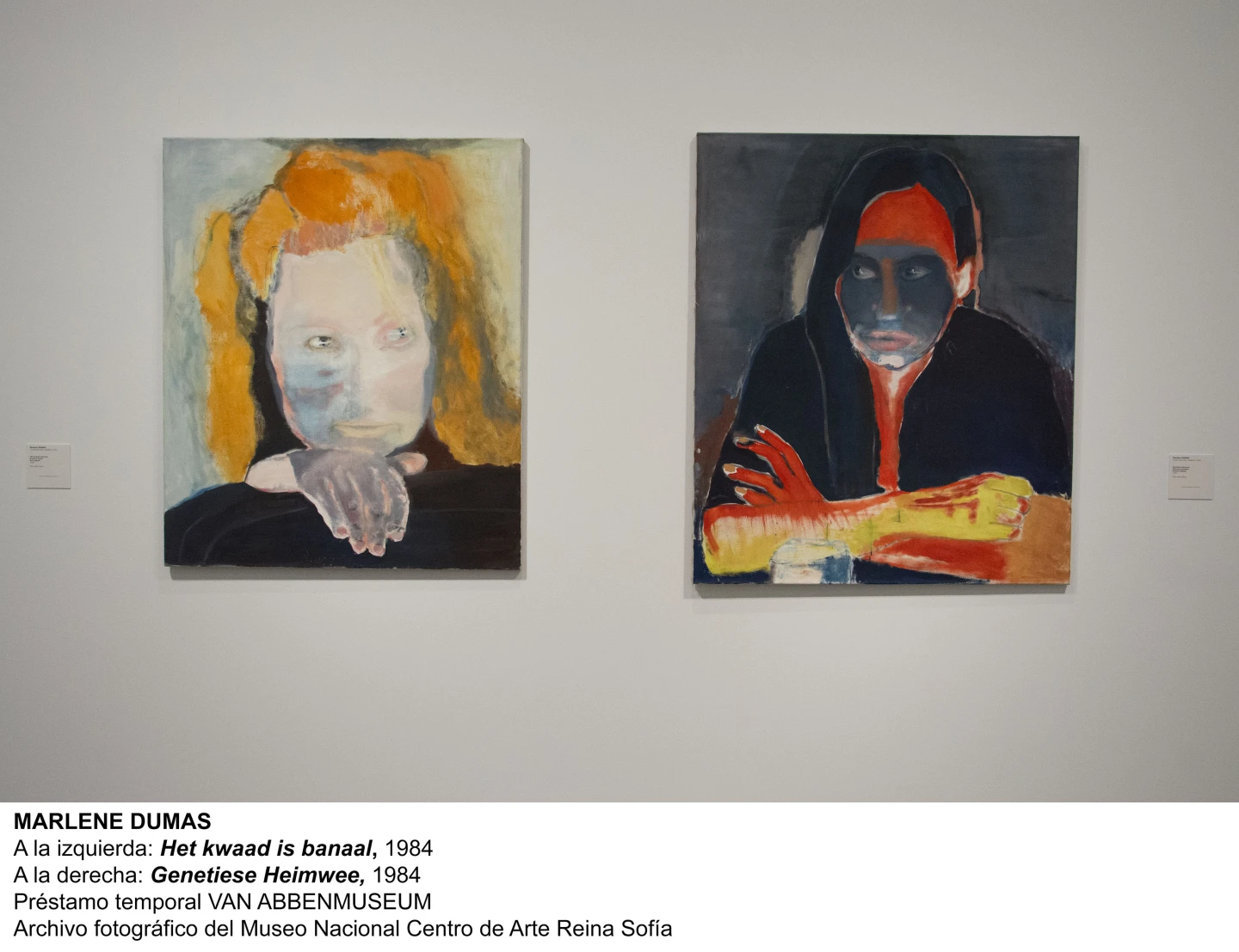 Marlene Dumas, Het kwaad is banaal, 1984 y Genetiese Heimwee, 1984