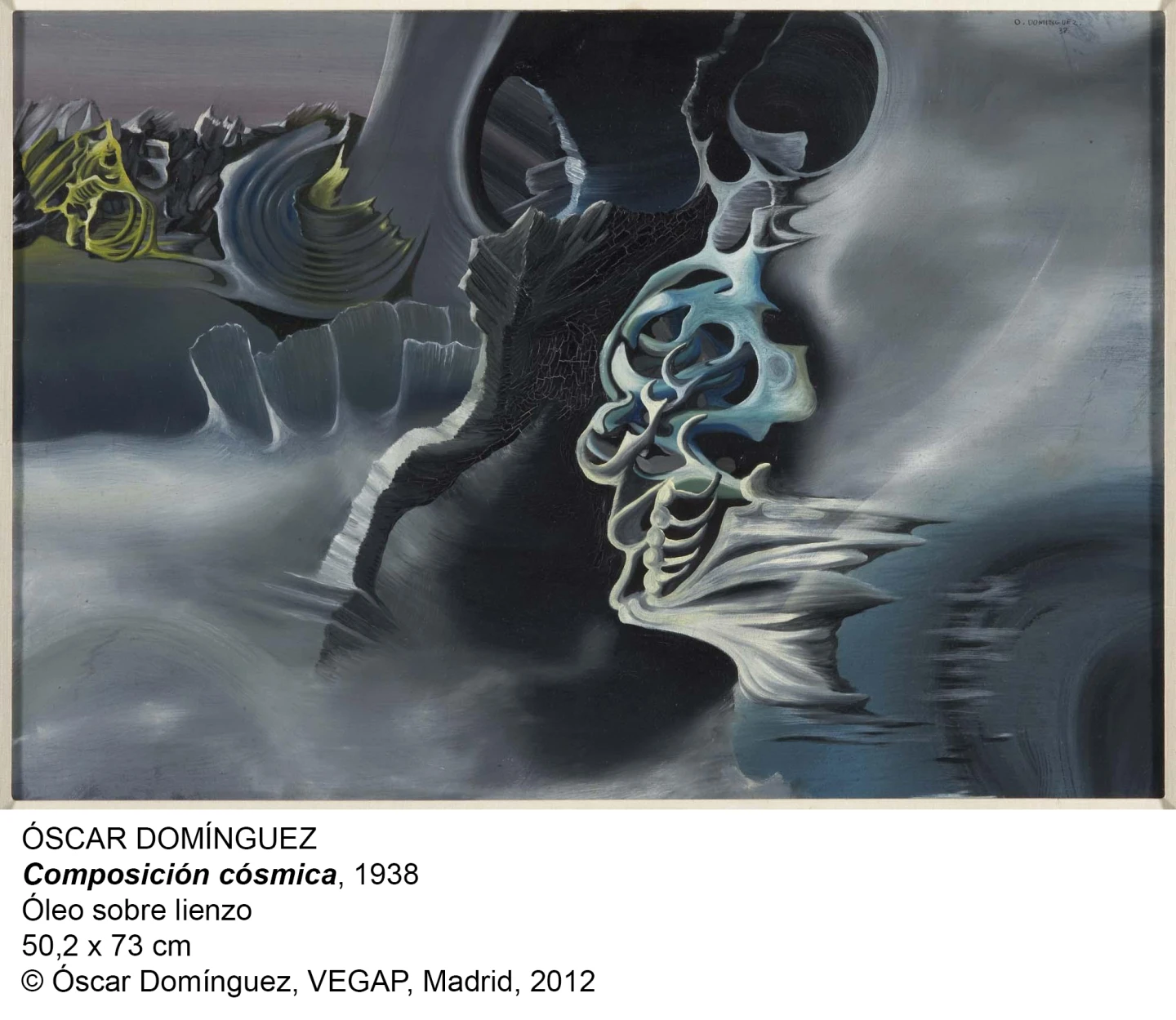 Óscar Domínguez. Composición cósmica, 1938. Óleo sobre lienzo. 50,2 x 73 cm. © Óscar Domínguez, VEGAP, Madrid, 2012 