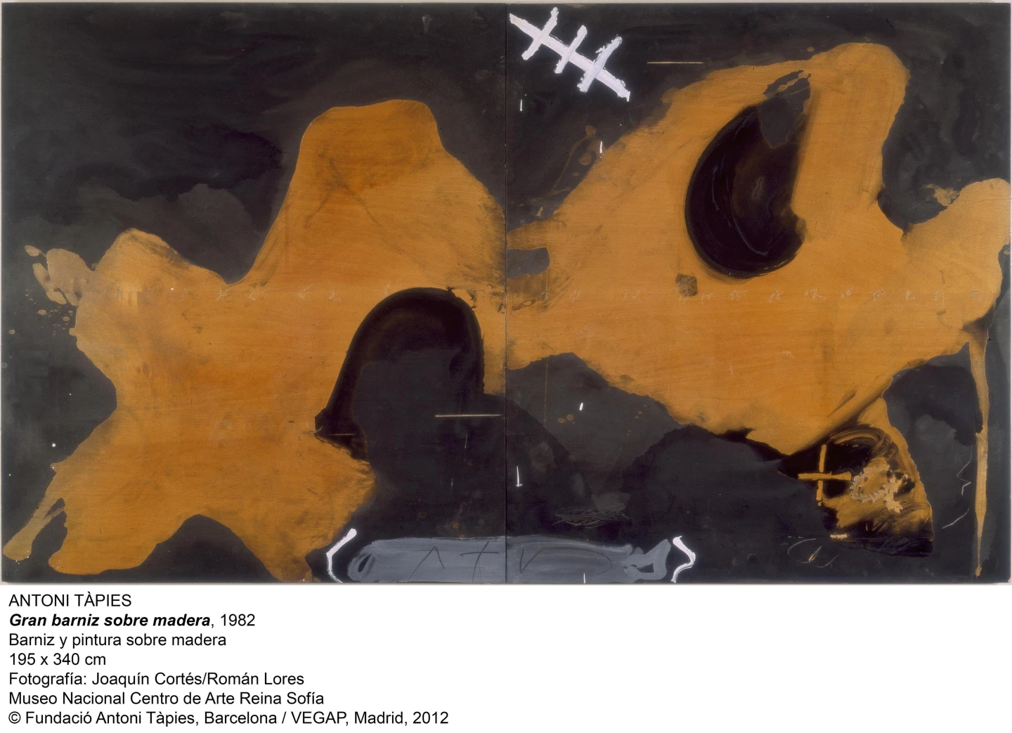 Antoni Tàpies. Gran barniz sobre madera, 1982