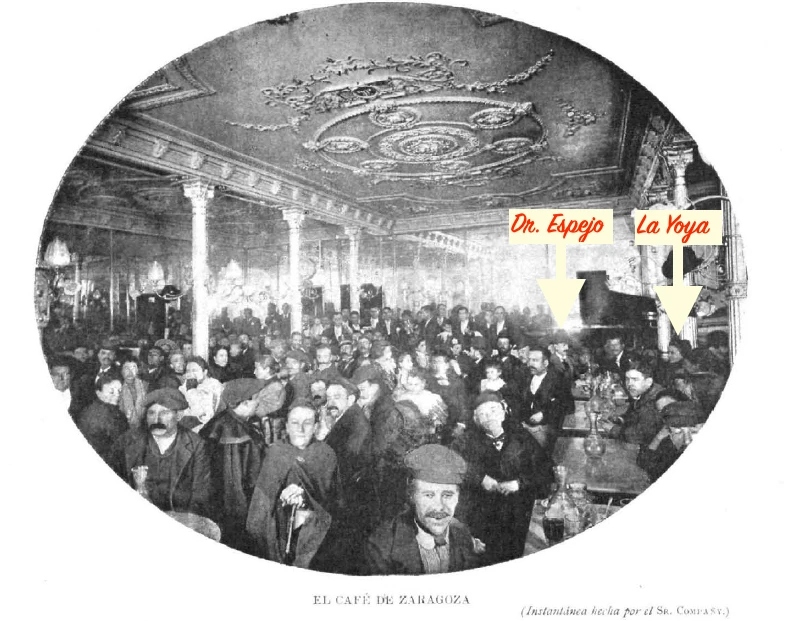 La Yoya y el Dr. Espejo en El Café de Zaragoza, Madrid.  Fotografía: Sr. Compañy
