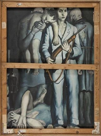 Andrzej Wróblewsky, Likwidacja getta (Liquidación del gueto / Liquidation of the Ghetto), 1948, Colección particular, Varsovia / Private collection, Warszaw ®Cortesía / Courtesy  Fundacji Andrzeja Wróblewskiego