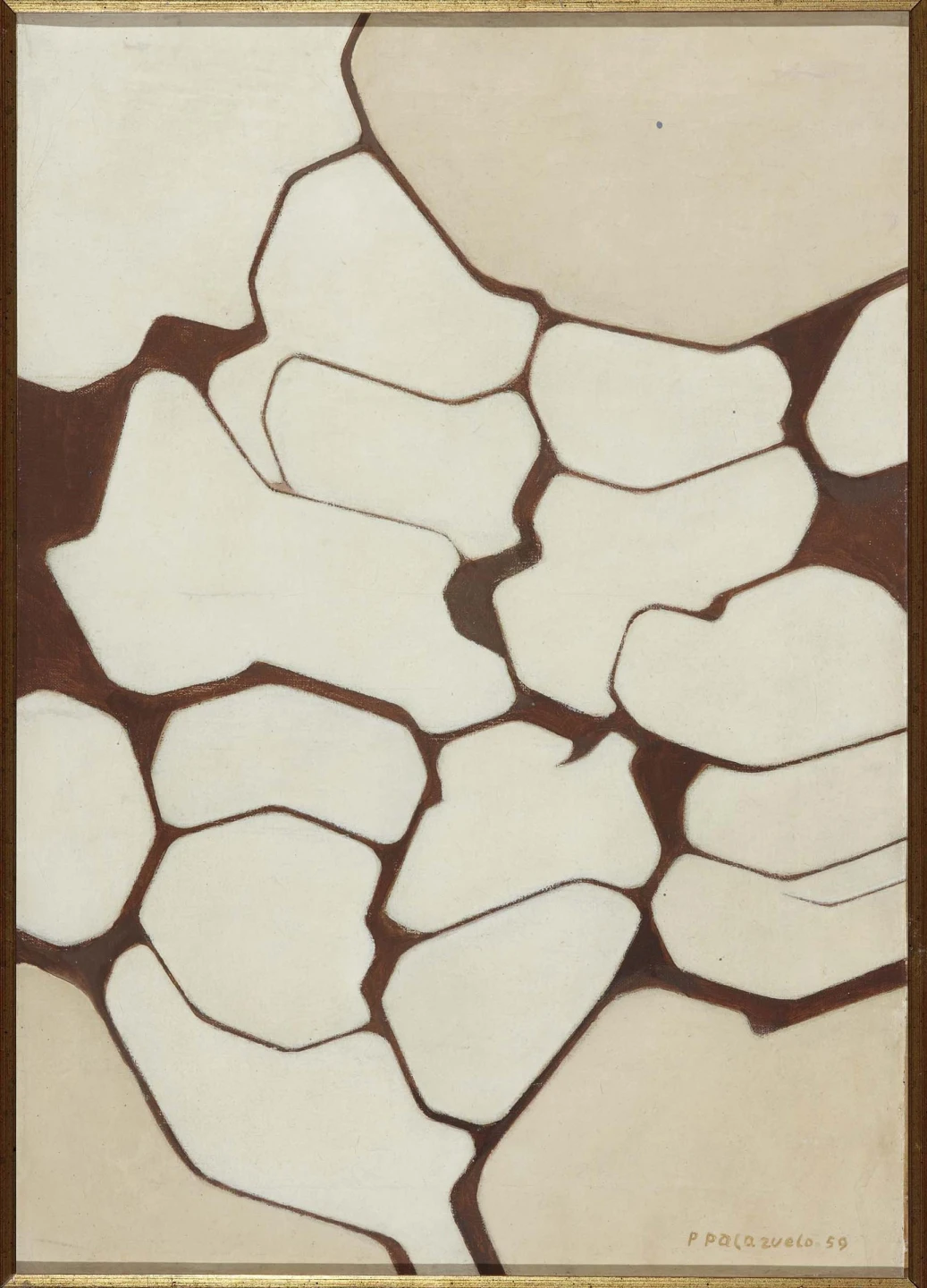 Pablo Palazuelo. Temps clair (Tiempo despejado), 1959. Acrílico y óleo sobre lienzo, 57,3 x 40 cm