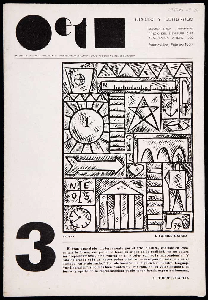 Joaquín Torres-García. Revista Círculo y cuadrado, nº 3, Asociación de Arte Constructivo, Montevideo, Febrero 1937. Biblioteca y Centro de Documentación, Museo Nacional Centro de Arte Reina Sofía, Madrid