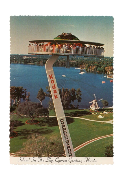 Island in the Sky, Cypress Gardens, Florida, tarjeta postal, s.f.