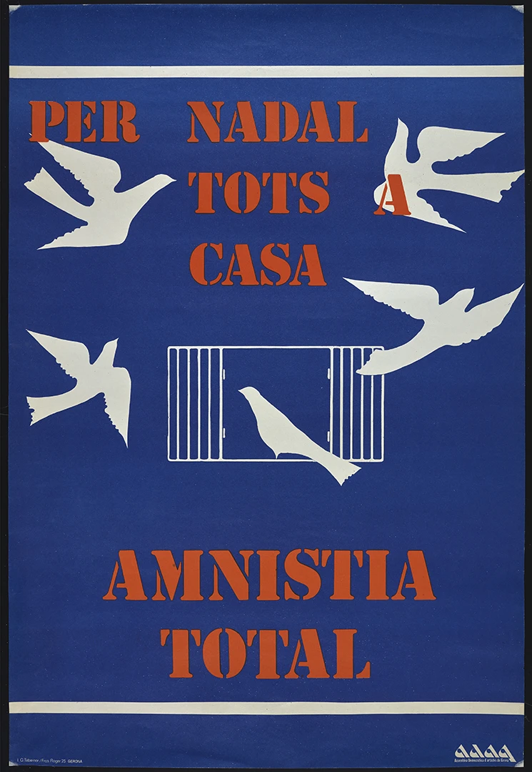 Cartel Per nadal tots a casa, amnistia total (1976). Fondo ADAG. Biblioteca y Centro de Documentación del Museo Reina Sofía