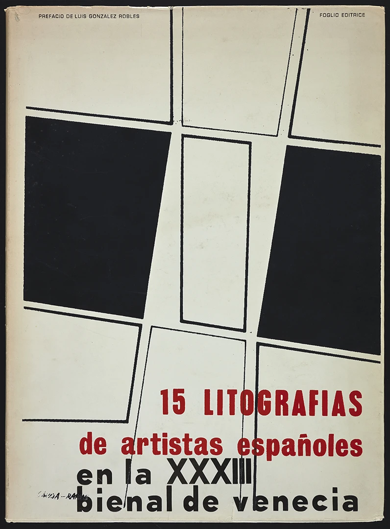15 litografías de artistas españoles en la XXXIII Bienal de Venecia, Macerata, Foglio, 1966. Fondo Armando Ginesi. Biblioteca y Centro de Documentación del Museo Reina Sofía
