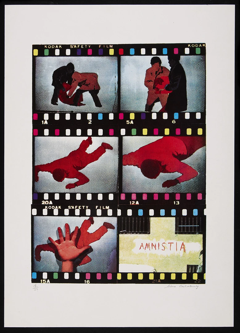 Tino Calabuig, Amnistía, ca. 1970. Serigrafía del Taller Redor. Archivo Redor-Calabuig. Biblioteca y Centro de Documentación del Museo Reina Sofía