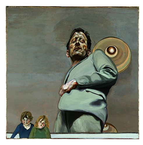 Lucian Freud. Reflejo con dos niños (Autorretrato), 1965. Óleo sobre lienzo. Museo Thyssen Bornemisza, Madrid