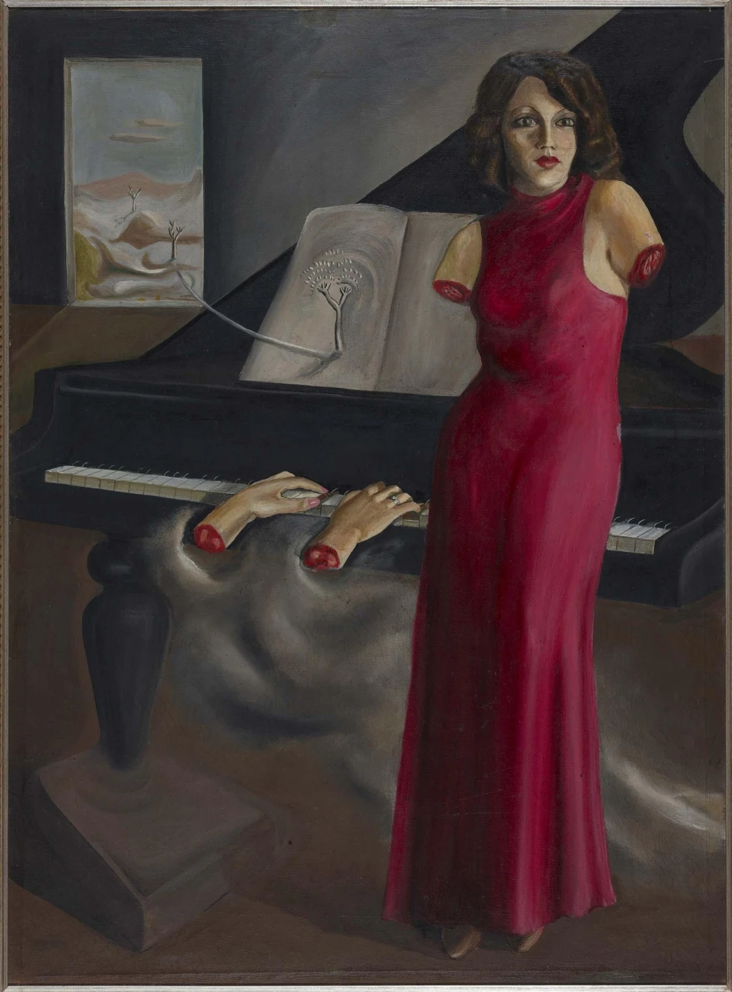 Óscar Domínguez. Retrato de la pianista Roma (Portrait of the Pianist Roma), 1933. Painting. On loan