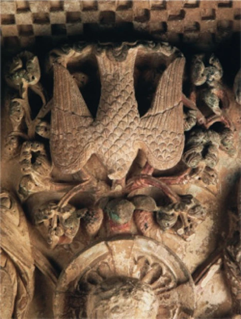 Susan Philipsz. Zona superior del relieve del Árbol de Jesé. Claustro de la Abadía de Santo Domingo de Silos (Burgos). Foto: Manuel Labrado