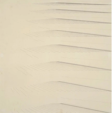 Mohamedi, Nasreen. Sin título (Untitled), Ca. 1970. Tinta y grafito sobre papel, 18,9 x 18,9 cm. KIRAN NADAR MUSEUM OF ART