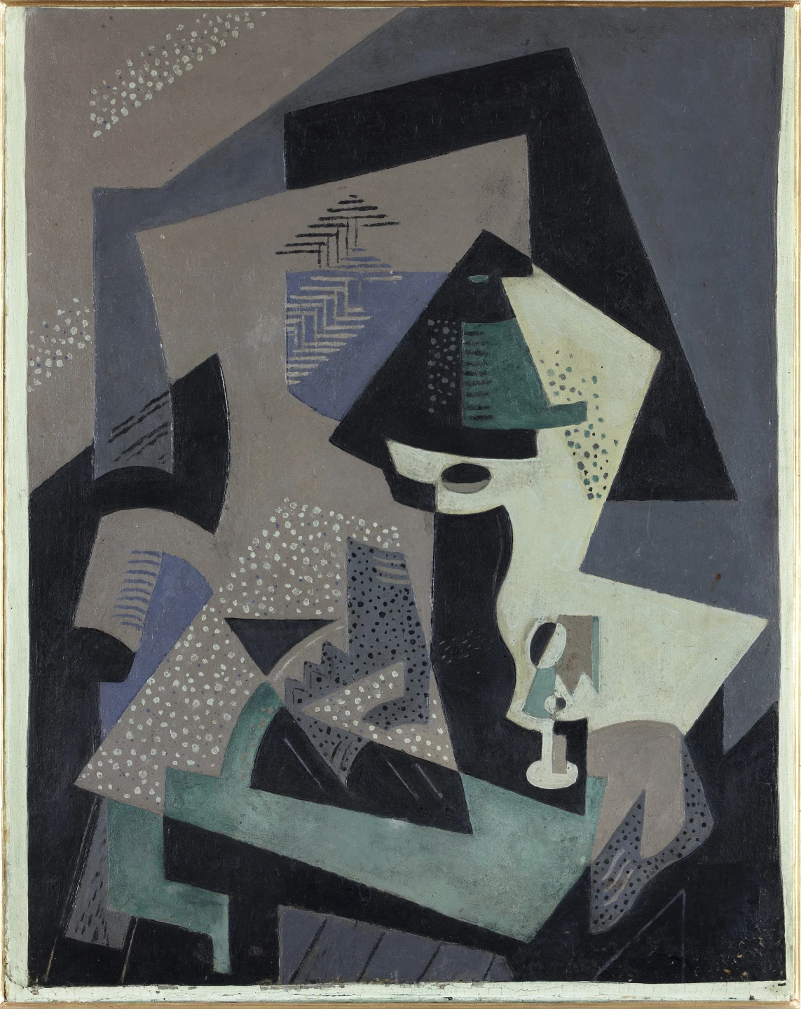 María Blanchard. Composición cubista - Naturaleza muerta verde con lámpara, 1916-1917. LL-A Collection, Madrid