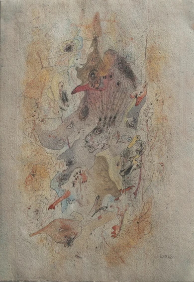 Wols. Composición, 1941-1942. Bolígrafo, tinta con color sobre papel. 20 x 12,8 cm. The Menil Collection, Houston. Fotografía: Paul Hester